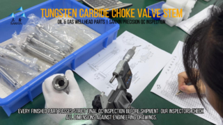 Prueba de control de calidad 100% de precisión para vástago de válvula de estrangulación de carburo de tungsteno para yacimientos petrolíferos | Fábrica SANXIN